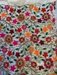 Multi Color Embroidered Fabric